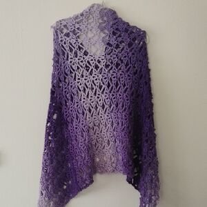 Purple Crochet Poncho